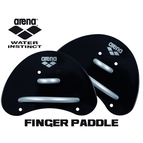 Arena Elite Finger Paddle Black/Silver, Swimming Hand Paddles