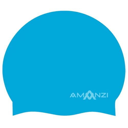 Amanzi Signature Blue Swim Cap, Silicone Swim Cap