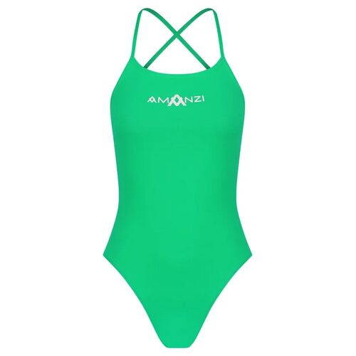 Amanzi Emerald Tie Back Women's One Piece Swimwear, Ladies Swimwear [Size: 12]