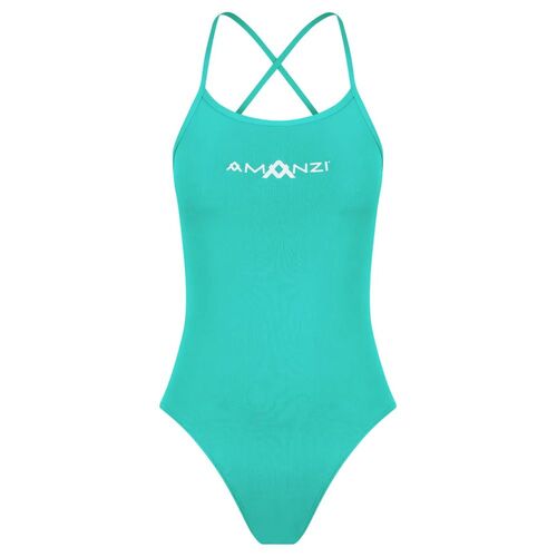 Amanzi Spearmint Tie Back Women's One Piece Swimwear, Ladies Swimwear [Size: 8]