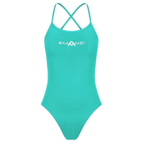 Amanzi Spearmint Tie Back Women's One Piece Swimwear, Ladies Swimwear [Size: 10]