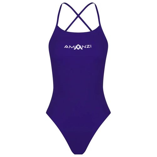 Amanzi Blueberry Tie Back Women's One Piece Swimwear, Ladies Swimwear [Size: 8]