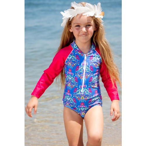 Sun Emporium Baby Girls Frida Long Sleeve Swimsuit, Toddler Girls Swimwear [Size: 2]