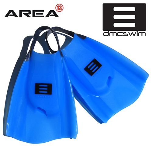 DMC Swim Fins Ice Blue / Charcoal Strap - Swim Training Fins / Swimming Flippers [Size: X Small]