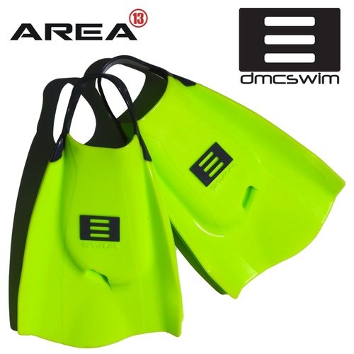 DMC Swim Fins Fluoro / Charcoal Strap - Swim Training Fins / Swimming Flippers [Size: X Small]