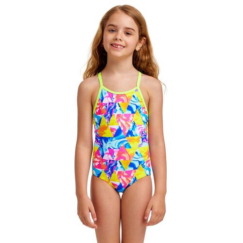 Funkita Swirl Stopper Toddler Girls Printed One Piece Swimwear, Toddler Girls One Piece Swimwear [Size: 4]