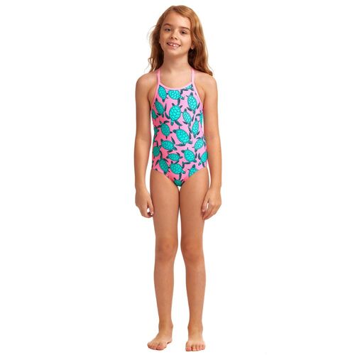 Funkita Paddling Pink Toddler Girls Printed One Piece Swimwear, Toddler Girls One Piece Swimwear [Size: 4]