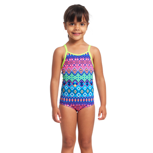 Funkita Kris Kringle Toddler Girls Printed One Piece Swimwear, Toddler Girls One Piece Swimwear [Size: 3]