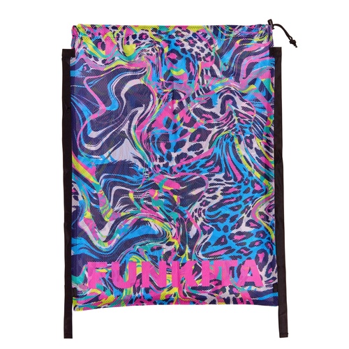 Funkita Lolly Leopard Mesh Swim Bag, Mesh Equipment Bag, Training swim Bag