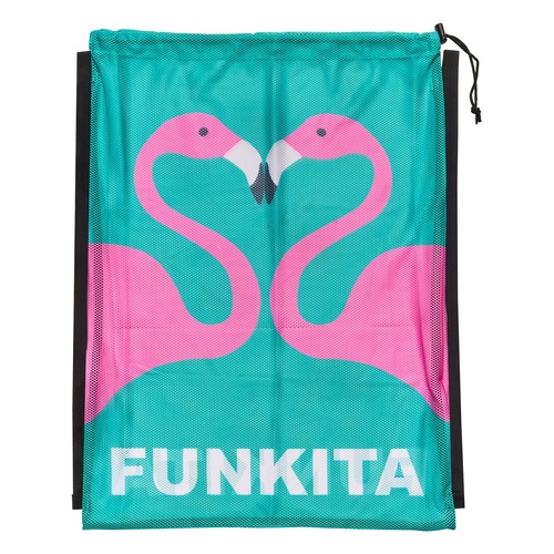 Funkita Go Flamingo Mesh Swim Bag, Mesh Equipment Bag, Training swim Bag