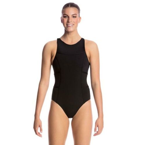 Funkita Still Black Hi Flyer One Piece Women's Swimwear, Chlorine Resistant [Size: 10]