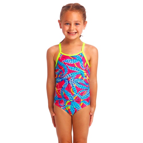 Funkita Toddler Girls Squeaky Squid ECO Printed One Piece Swimwear, Toddler Girls Swimsuit [Size: 4]