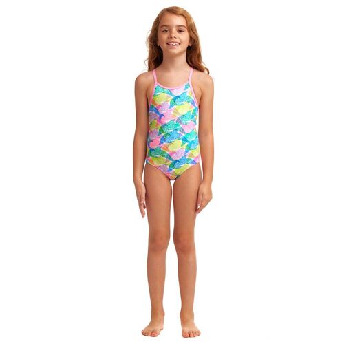 Funkita Pastel Porpie ECO Toddler Girls Printed One Piece Swimwear, Toddler Girls One Piece Swimwear [Size: 4]