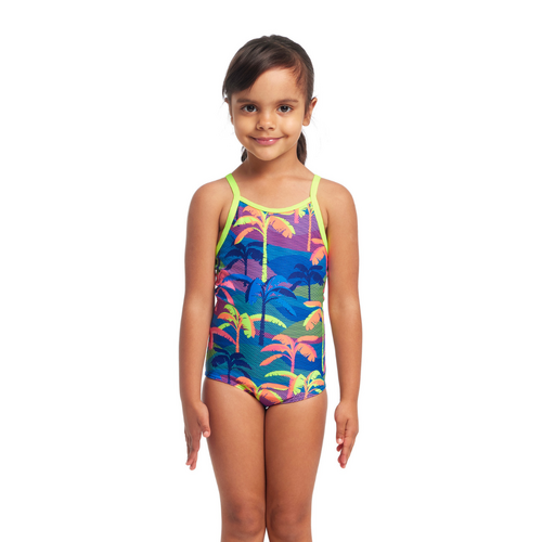 Funkita Palm A Lot ECO Toddler Girls Printed One Piece Swimwear, Toddler Girls One Piece Swimwear [Size: 3]