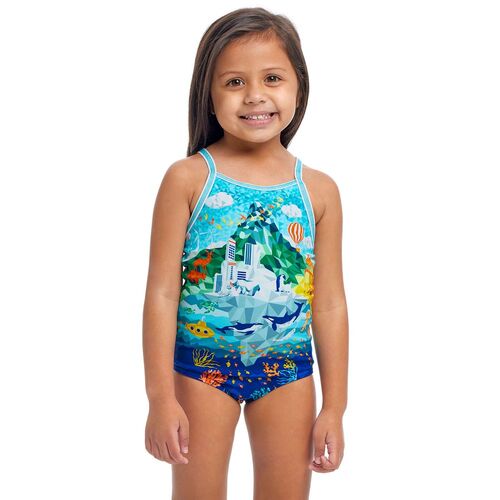 Funkita Wildermess ECO Toddler Girls Printed One Piece Swimwear, Toddler Girls One Piece Swimwear [Size: 5]