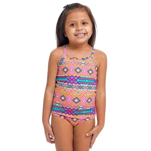 Funkita Devil in Detail ECO Toddler Girls Printed One Piece Swimwear, Toddler Girls One Piece Swimwear [Size: 4]