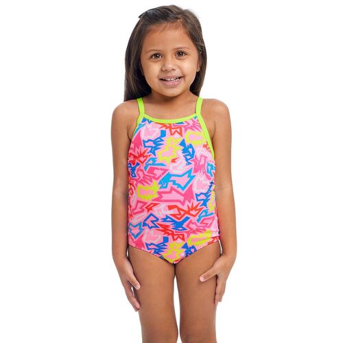 Funkita Rock Star ECO Toddler Girls Printed One Piece Swimwear, Toddler Girls One Piece Swimwear [Size: 4]