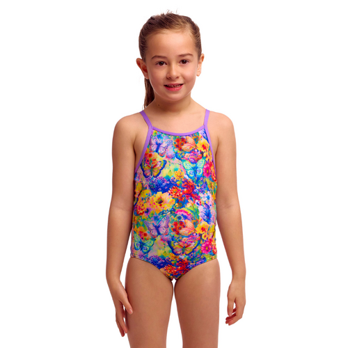Funkita Austin Flowers ECO Toddler Girls Printed One Piece Swimwear, Toddler Girls One Piece Swimwear [Size: 4]
