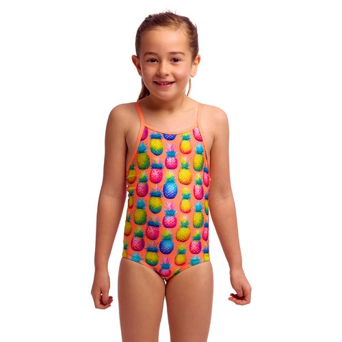 Funkita Pinky Piney ECO Toddler Girls Printed One Piece Swimwear, Toddler Girls One Piece Swimwear [Size: 4]