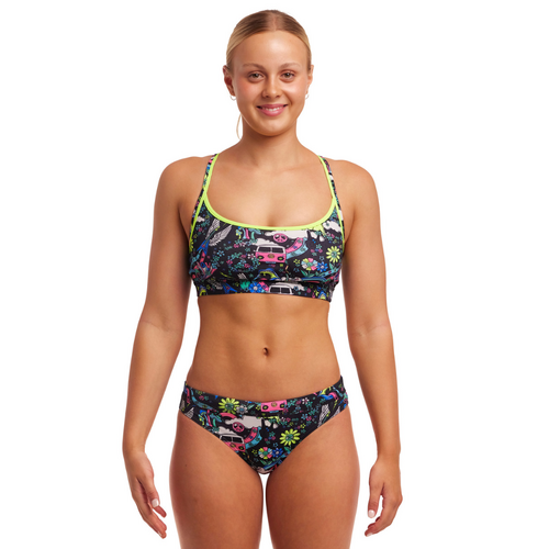 Funkita Women's Hippy Dippy ECO Sports Bikini Two Piece Swimwear,  Ladies Two Piece Swimsuit [Size: 8]