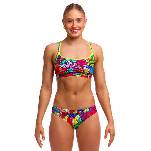 Funkita Women's Loud Proud ECO Sports Bikini Two Piece Swimwear,  Ladies Two Piece Swimsuit [Size: 8]