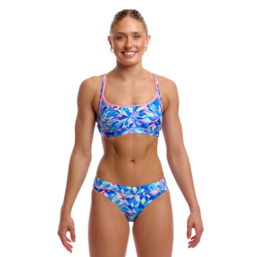 Funkita Women's Crystal Mess ECO Sports Bikini Two Piece Swimwear,  Ladies Two Piece Swimsuit [Size: 8]