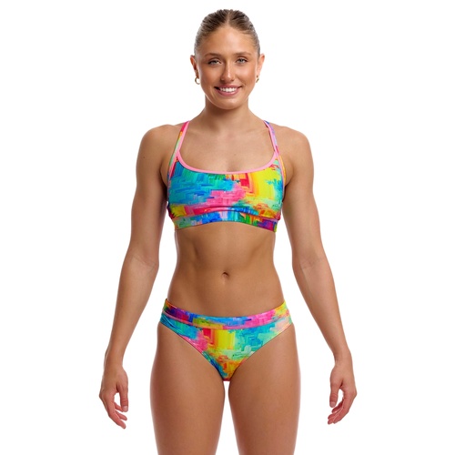Funkita Women's Falling Colours ECO Sports Bikini Two Piece Swimwear,  Ladies Two Piece Swimsuit [Size: 8]