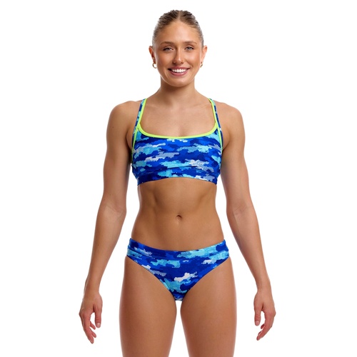 Funkita Women's Clean Marine ECO Sports Bikini Two Piece Swimwear,  Ladies Two Piece Swimsuit [Size: 8]