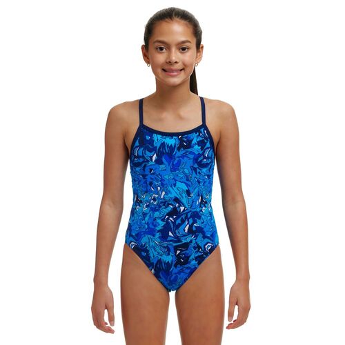 Funkita Girls True Bluey ECO Single Strap One Piece Swimwear, Girls Full Piece Swimsuit [Size: 8]