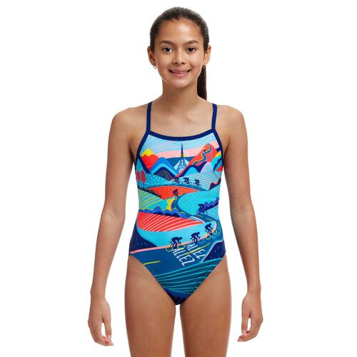 Funkita Girls Vive La Funky ECO Single Strap One Piece Swimwear, Girls Full Piece Swimsuit [Size: 10]