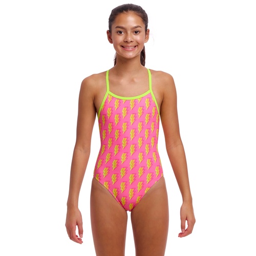 Funkita Girls Stunner ECO Single Strap One Piece Swimwear, Girls Full Piece Swimsuit [Size: 8]
