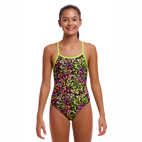 Funkita Girls 	Water Wings ECO Single Strap One Piece Swimwear, Girls Full Piece Swimsuit [Size: 8]