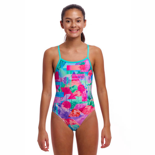 Funkita Girls Snap That ECO Single Strap One Piece Swimwear, Girls Full Piece Swimsuit [Size: 8]