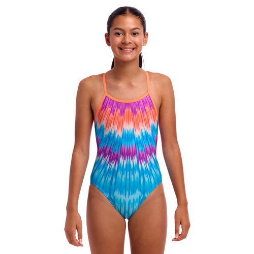 Funkita Girls 	Birdie Bird ECO Single Strap One Piece Swimwear, Girls Full Piece Swimsuit [Size: 8]