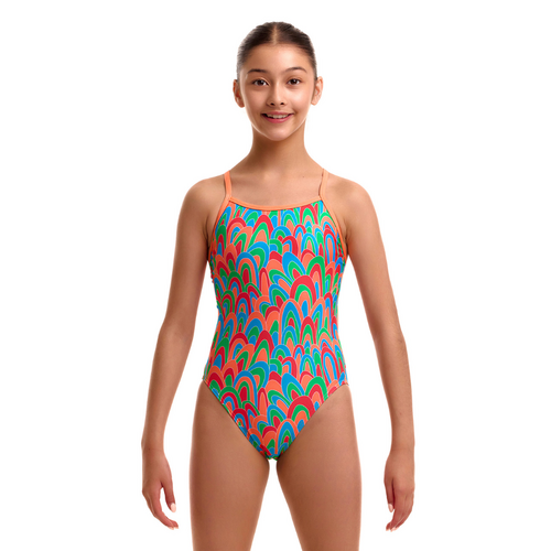 Funkita Girls Hush Puffy ECO Single Strap One Piece Swimwear, Girls Full Piece Swimsuit [Size: 10]