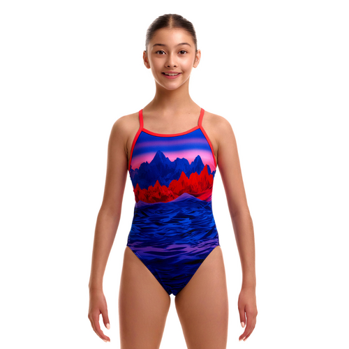 Funkita Girls High Lights ECO Single Strap One Piece Swimwear, Girls Full Piece Swimsuit [Size: 8]