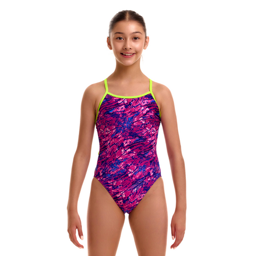 Funkita Girls Sweet Scaley ECO Single Strap One Piece Swimwear, Girls Full Piece Swimsuit [Size: 8]