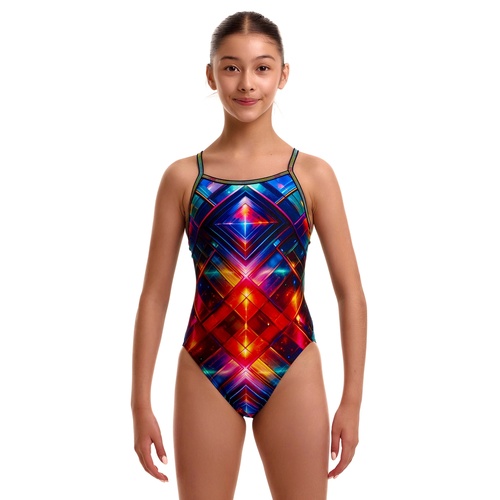 Funkita Girls Firefly Sparkle ECO Single Strap One Piece Swimwear, Girls Full Piece Swimsuit [Size: 10]