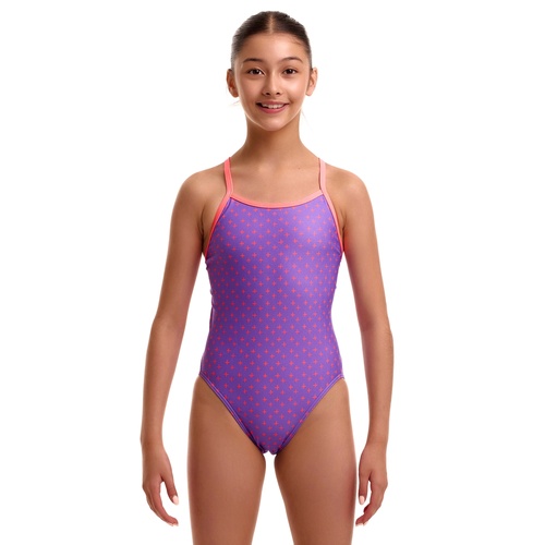 Funkita Girls Add Me Babe ECO Single Strap One Piece Swimwear, Girls Full Piece Swimsuit [Size: 8]