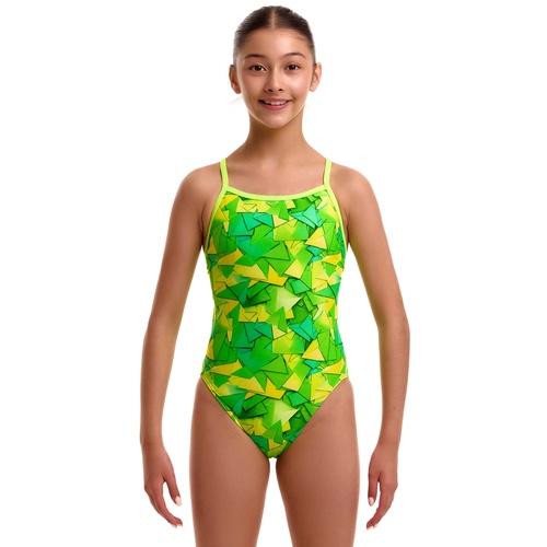 Funkita Girls Try Tonic  ECO Single Strap One Piece Swimwear, Girls Full Piece Swimsuit [Size: 8]