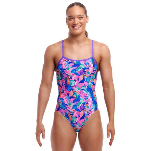 Funkita Birds Gone Wild ECO Single Strap One Piece Women's Swimwear, Ladies Swimsuit [Size: 8]