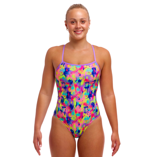 Funkita Mess Match ECO Single Strap One Piece Women's Swimwear, Ladies Swimsuit [Size: 8]