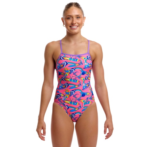 Funkita Sweet Surfers ECO Single Strap One Piece Women's Swimwear, Ladies Swimsuit [Size: 8]