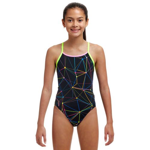 Funkita Girls Star Sign ECO Diamond Back One Piece Swimwear, Girls Full Piece Swimsuit [Size: 10]