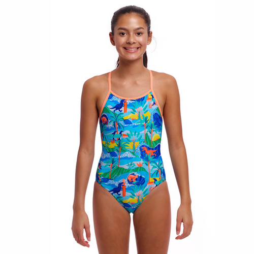 Funkita Girls Duuude ECO Diamond Back One Piece Swimwear, Girls Full Piece Swimsuit [Size: 8]