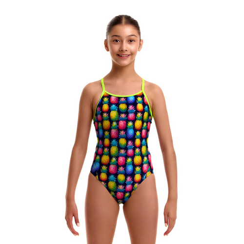 Funkita Girls Pine Gap ECO Diamond Back One Piece Swimwear, Girls Full Piece Swimsuit [Size: 8]