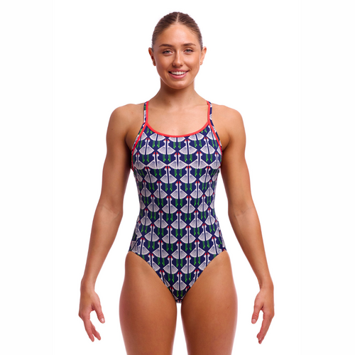 Funkita Women's Sitting Duck ECO Diamond Back One Piece Swimwear, Women's Swimsuit [Size: 8]