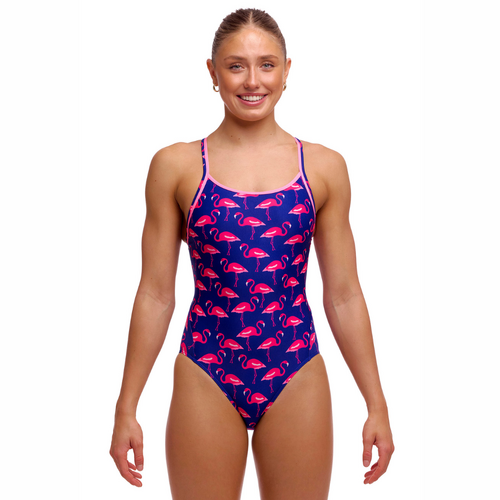 Funkita Women's Flocked Up ECO Diamond Back One Piece Swimwear, Women's Swimsuit [Size: 8]