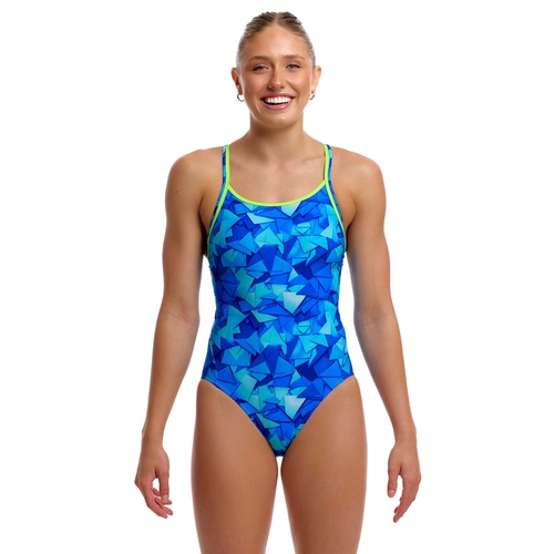 Funkita Women's ECO Diamond Back One Piece Swimwear, Women's Swimsuit - [Size: 8]
