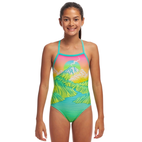 Funkita Girls Candy Climb ECO Strapped In One Piece Swimwear, Girls One Piece Swimsuit [Size: 12]